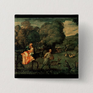 Badge Carré 5 Cm Le vol en l'Egypte, 1500s
