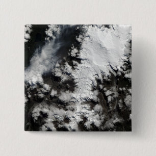 Badge Carré 5 Cm Le volcan de Chaiten au Chili