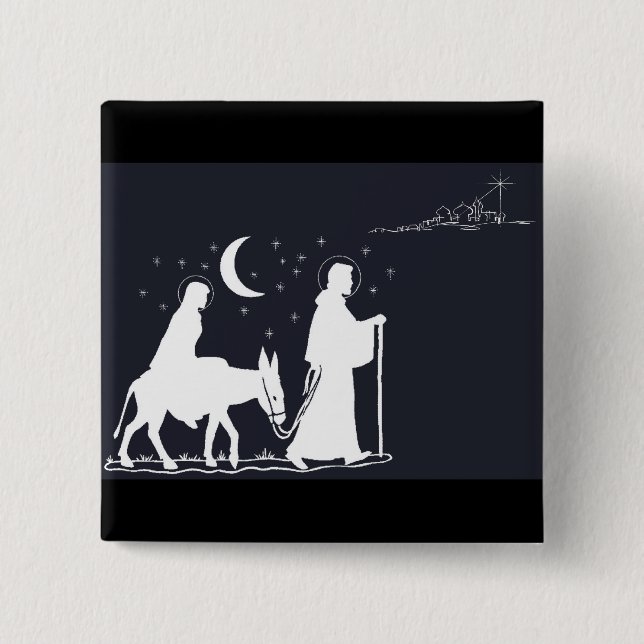 Badge Carré 5 Cm Le voyage vers Bethlehem (Devant)