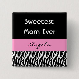 Badge Carré 5 Cm Le zèbre nommé toujours fait sur commande de maman