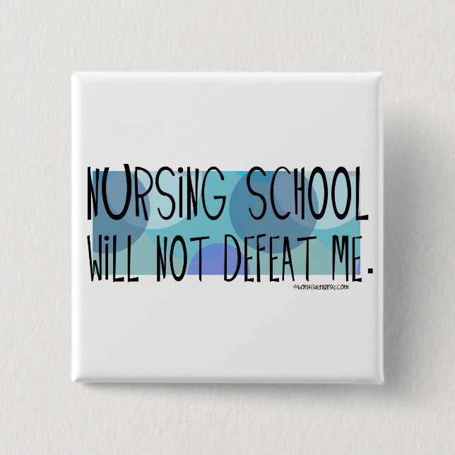 Badge Carré 5 Cm L'école d'infirmières ne me défera pas (Devant)