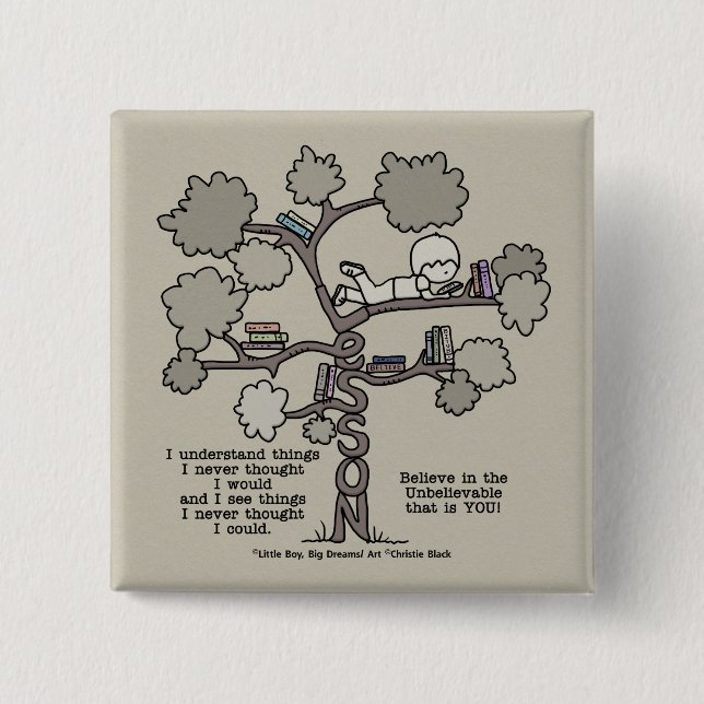 Badge Carré 5 Cm Leçons apprises (Devant)