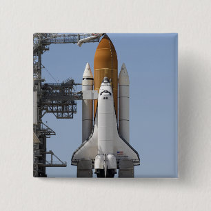 Badge Carré 5 Cm L'effort de navette spatiale repose prêt