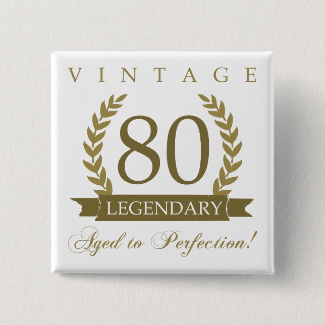 Badge Carré 5 Cm Légendaire 80e anniversaire (Devant)
