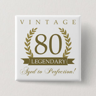 Badge Carré 5 Cm Légendaire 80e anniversaire