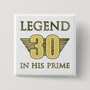 Badge Carré 5 Cm Légende du 30e anniversaire