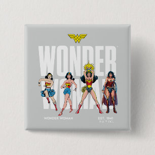 Badge Carré 5 Cm Légendes de Wonder Woman pour toujours Graphique