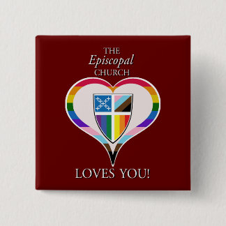 Badge Carré 5 Cm L'Église épiscopale vous aime Bouton