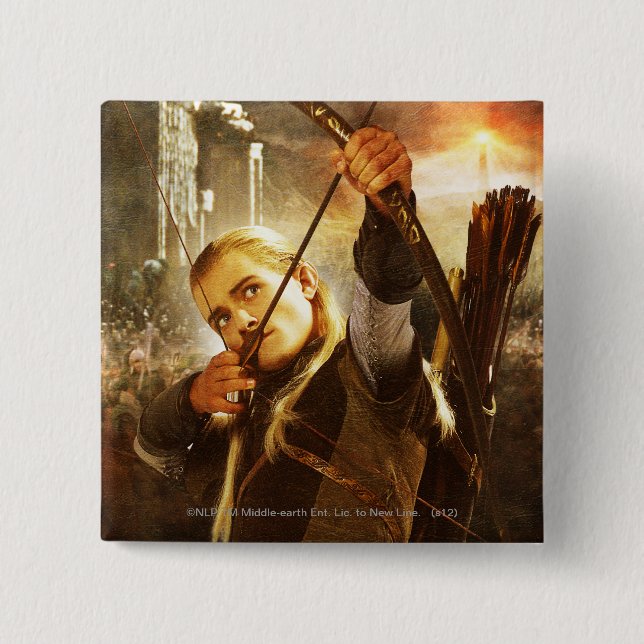 Badge Carré 5 Cm LEGOLAS GREENLEAF™ en action (Devant)