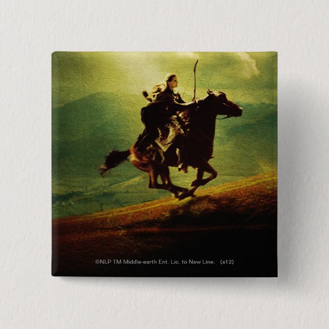 Badge Carré 5 Cm LEGOLAS GREENLEAF™ sur cheval (Devant)