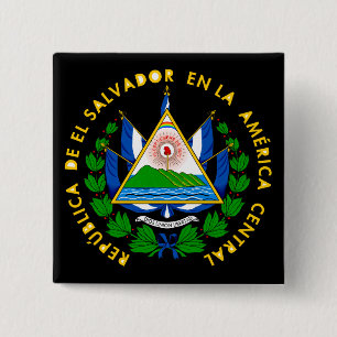 Badge Carré 5 Cm l'emblème d'el salvador