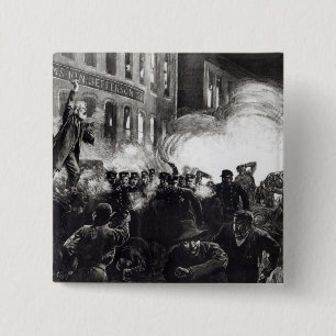 Badge Carré 5 Cm L'émeute d'anarchiste Chicago