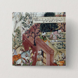 Badge Carré 5 Cm L'empereur Babur de Mughal