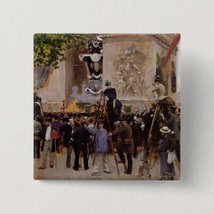 Badge Carré 5 Cm L'enterrement de Victor Hugo