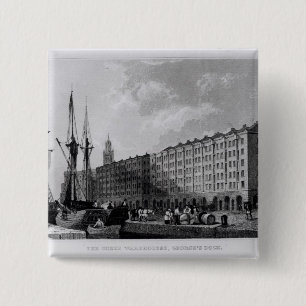 Badge Carré 5 Cm L'entrepôt de Goree, le dock de George, Liverpool