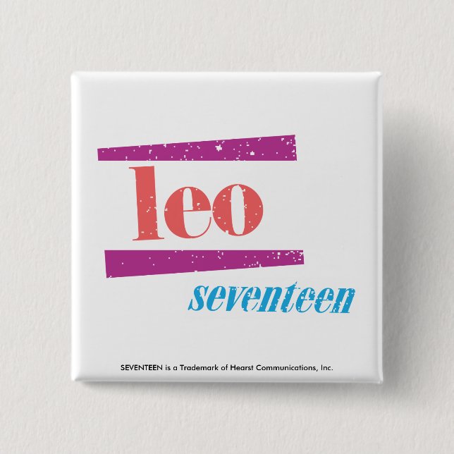 Badge Carré 5 Cm Leo Pink (Devant)