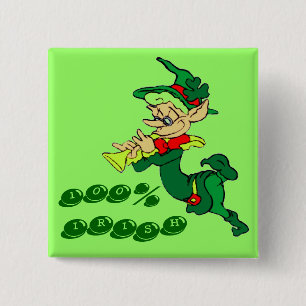 Badge Carré 5 Cm Leprechaun 100% IRLANDAIS
