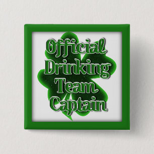 Badge Carré 5 Cm L'équipe de boisson officielle de la Saint-Patrick