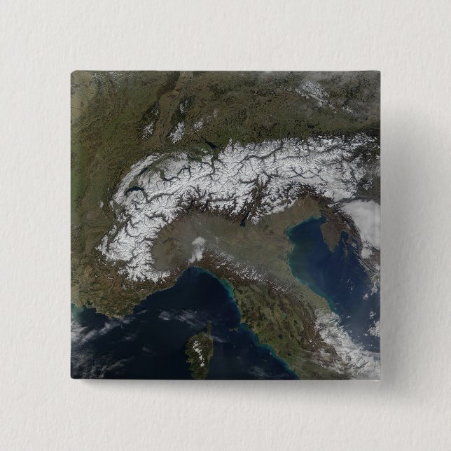 Badge Carré 5 Cm Les Alpes 3 (Devant)