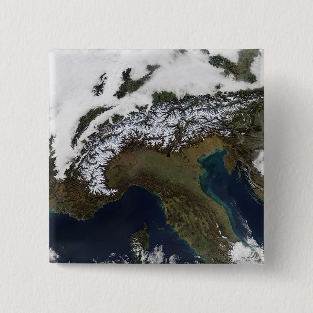 Badge Carré 5 Cm Les Alpes 4 (Devant)