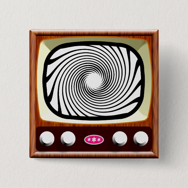 Badge Carré 5 Cm les années 50 Hypno TV (Devant)