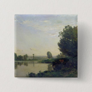 Badge Carré 5 Cm Les banques de l'Oise, matin, 1866