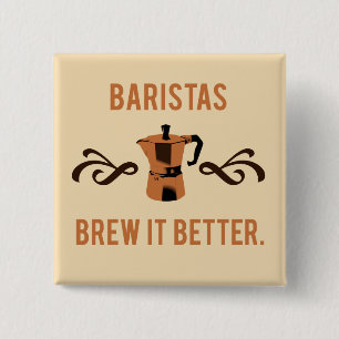 Badge Carré 5 Cm Les baristas préparent mieux