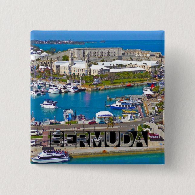 Badge Carré 5 Cm Les Bermudes (Devant)