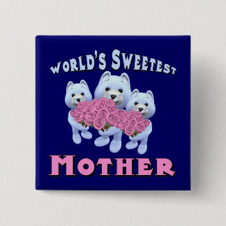 Badge Carré 5 Cm Les boutons de la mère les plus doux du monde