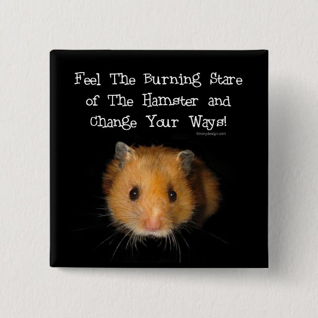 Badge Carré 5 Cm Les boutons Hamster (Devant)