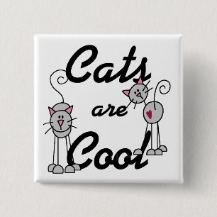 Badge Carré 5 Cm Les chats sont bouton frais