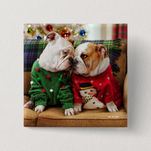Badge Carré 5 Cm Les chiens errants de Noël