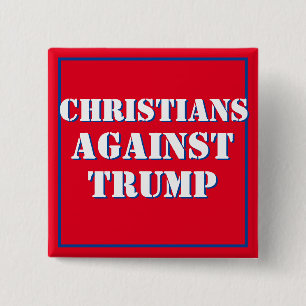 Badge Carré 5 Cm Les chrétiens contre Trump