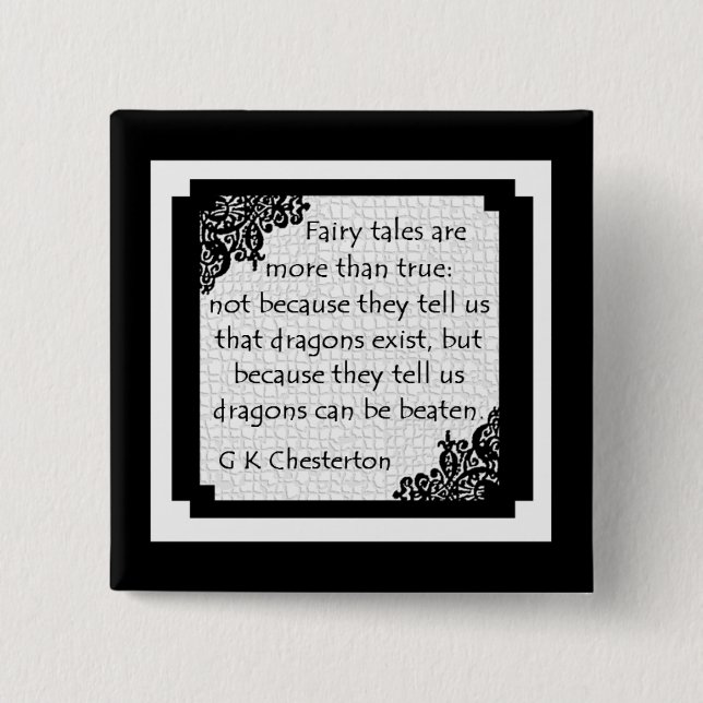 Badge Carré 5 Cm Les contes de fées sont… Bouton (Devant)