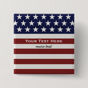 Badge Carré 5 Cm Les Etats-Unis drapeau américain coutume