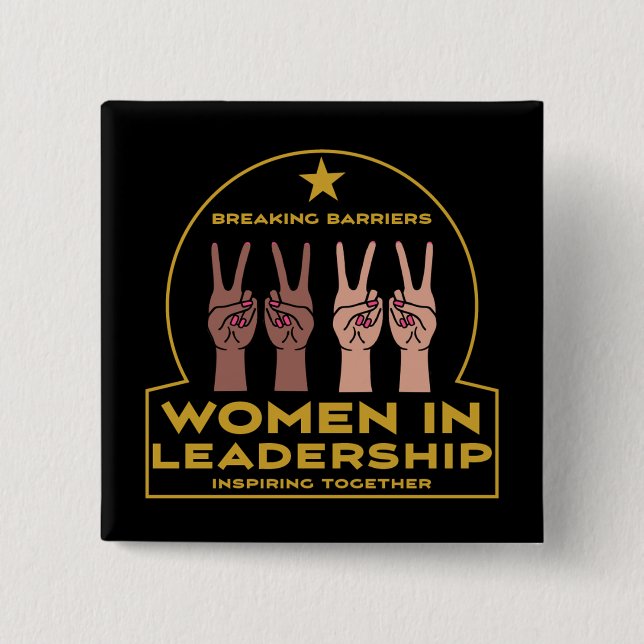 Badge Carré 5 Cm Les Femmes À La Direction (Devant)