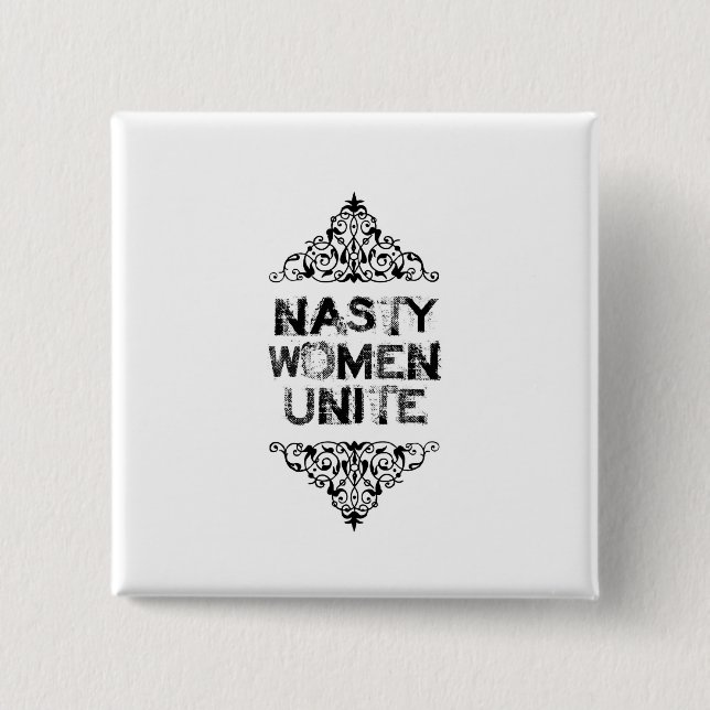 Badge Carré 5 Cm Les femmes méchantes unissent le bouton (Devant)
