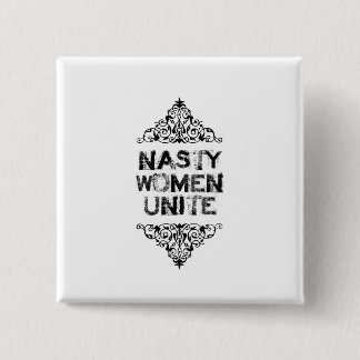 Badge Carré 5 Cm Les femmes méchantes unissent le bouton