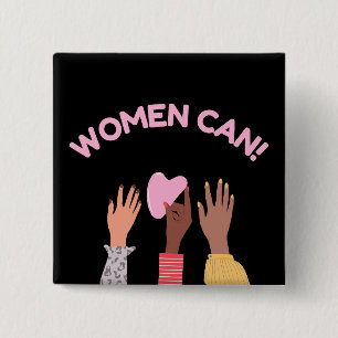 Badge Carré 5 Cm Les femmes peuvent être féministes