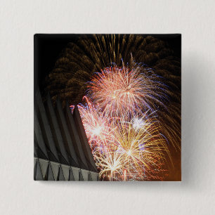 Badge Carré 5 Cm Les feux d'artifice éclatent