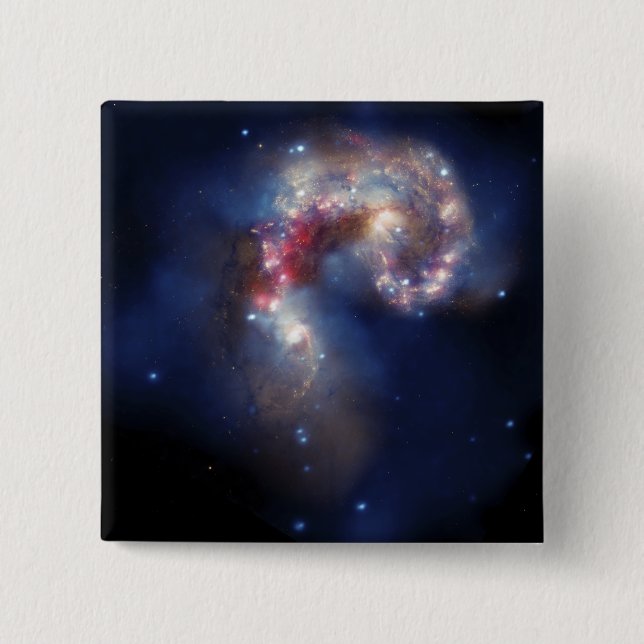 Badge Carré 5 Cm Les Galaxies Antennes (Devant)