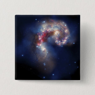 Badge Carré 5 Cm Les galaxies d'antennes