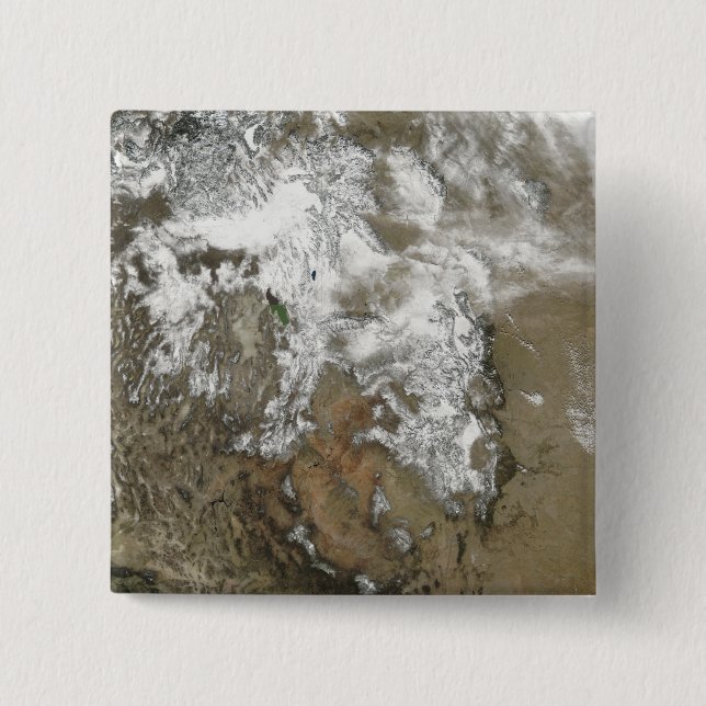 Badge Carré 5 Cm Les hauts sommets des Rocheuses (Devant)