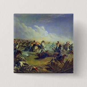 Badge Carré 5 Cm Les hussards de garde attaquant près de Varsovie
