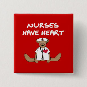 Badge Carré 5 Cm Les infirmières d'ours ont des T-shirts et des cad