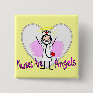 Badge Carré 5 Cm Les infirmières sont des anges
