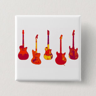 BADGE CARRÉ 5 CM LES LÉGENDES DE GUITARE