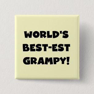 Badge Carré 5 Cm Les meilleurs cadeaux Grampy du monde de Black Tex