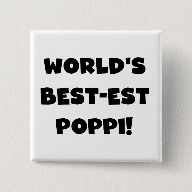Badge Carré 5 Cm Les meilleurs cadeaux Poppi Black Text du monde (Devant)