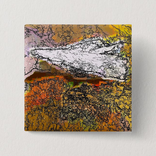 BADGE CARRÉ 5 CM LES MONTAGNES (Devant)